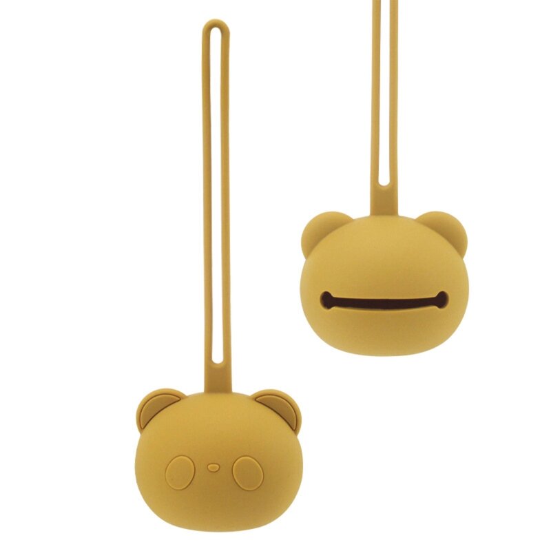 F62D Portaciuccio per bambini Cartoon Panda Shape Porta massaggiagengive in silicone Capezzolo per neonati Contenitore per Hol