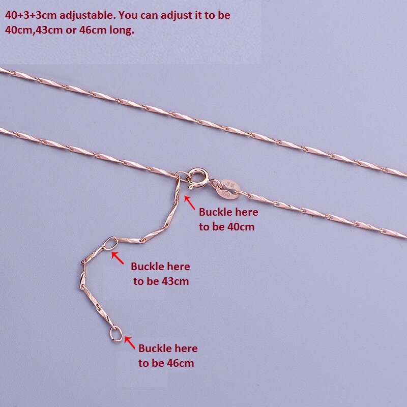 40 + 3 + 3cm catena collo regolabile Premium 999 collane semplici in argento per gioielli da donna fornitura fai da te per ciondolo catena scintillante