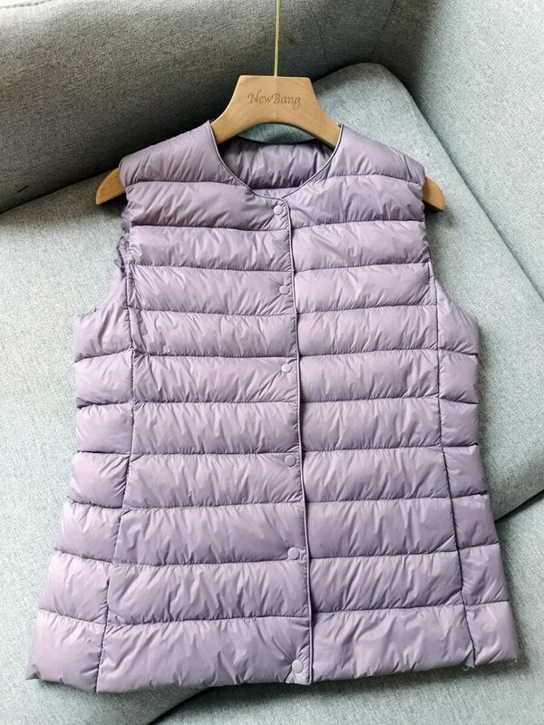 NewBang Matt Fabric Women's Warm Ultra Light Down Vest Women Waistcoat Portable Warm Sleeveless Liner