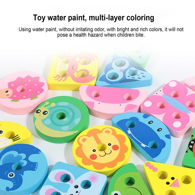 Mainan sortir & susun 17 buah mainan edukasi warna cocok mainan penyortiran portabel mainan pembelajaran warna aman untuk rumah pendidikan