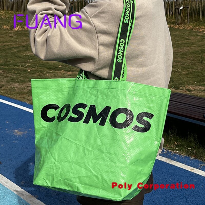 Пользовательский дизайн, многоразовая продуктовая сумка для покупок, полипропиленовая ламинированная полипропиленовая тканая сумка с принтом логотипа
