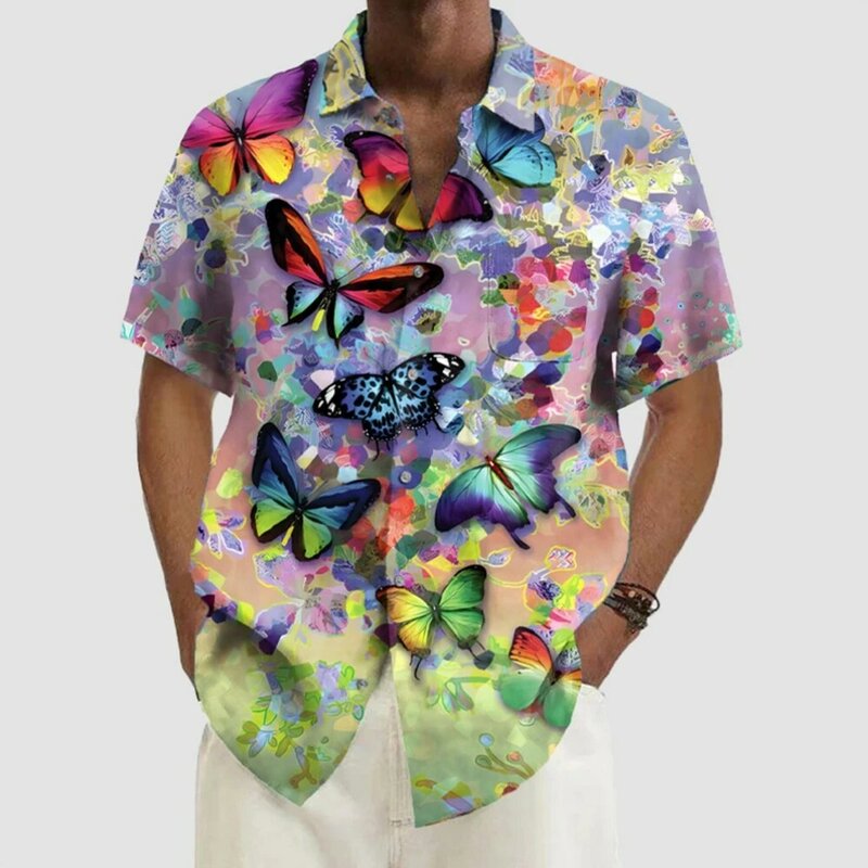 Camicia Casual da uomo camicia hawaiana da uomo estate stampa 3d camicia Casual a maniche corte per uomo abbigliamento camicie traspiranti