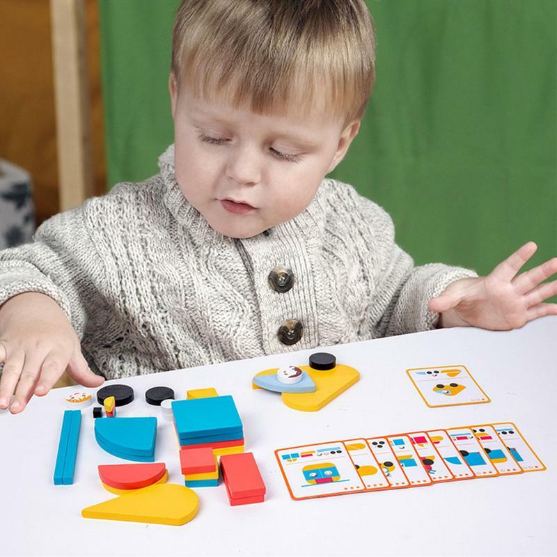 ألعاب الألغاز الخشبية المائلة على شكل رسوم متحركة لحيوانات المرور ، مجموعة ألعاب الألغاز التعليمية المبكرة من مونتيسوري للأطفال