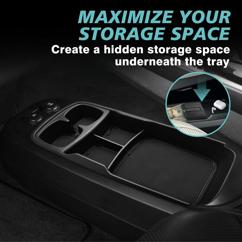 For EV6 Lower Center Console Organizer Tray Interior Accessories Storage Box ABS Material with 2022 2023 2024 Kia EV6 Accessorie
