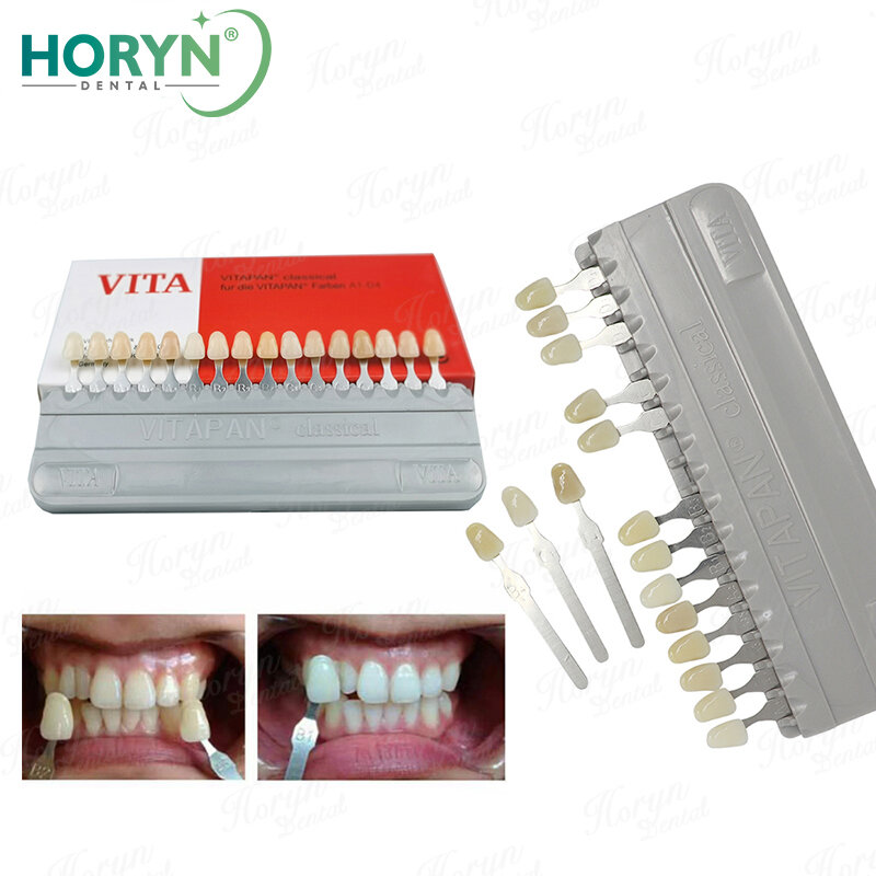 16 Colors Tooth Whitening Colorimetric Plate Porcelain Pan Classical Dentistry Guide Tooth Shape Design Comparator Beauty