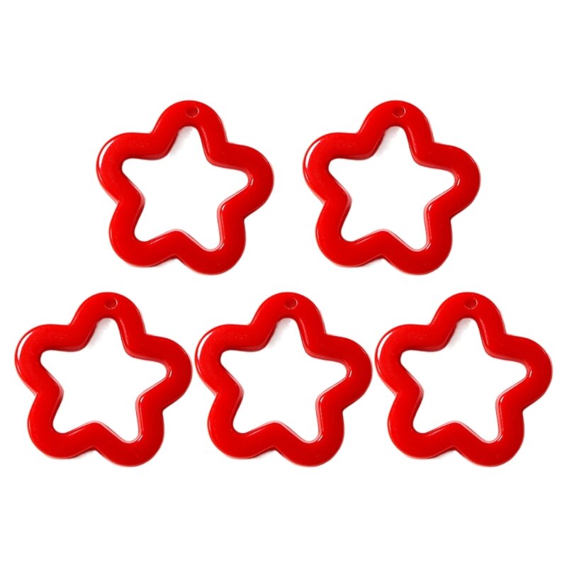 5 pièces acrylique creux fleur breloque étoile pendentif entretoise perle bricolage boucle d'oreille colliers livraison directe