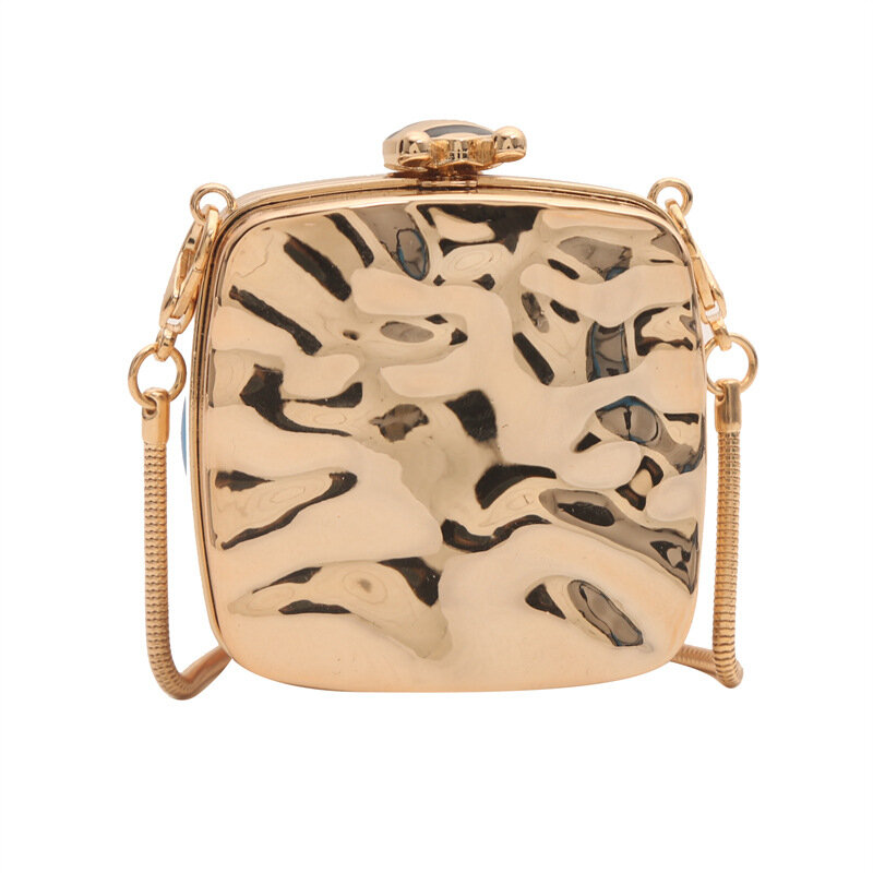 Акриловые мини-сумки для женщин, тренд 2024, металлическая модная Милая вечерняя сумочка, Женская жесткая маленькая сумка через плечо с цепочкой