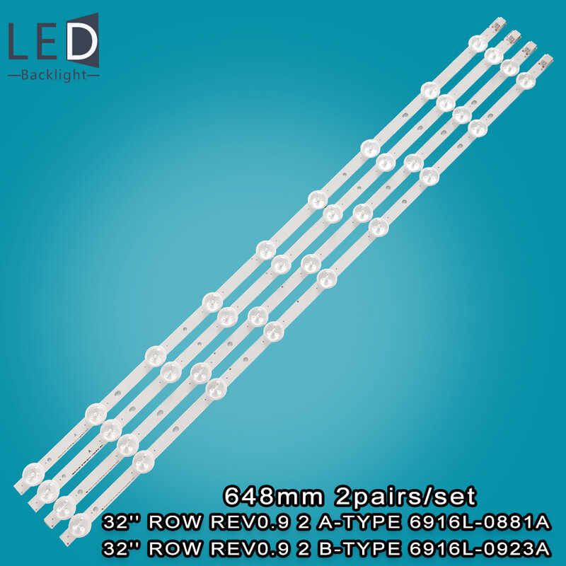 4 buah/set Strip lampu latar LED 32 "648mm untuk LIG 32LS3400 3V1W 9led ledled32a2000v LED32A2000i LE32M320 LC320DXN-SEU3-SER1