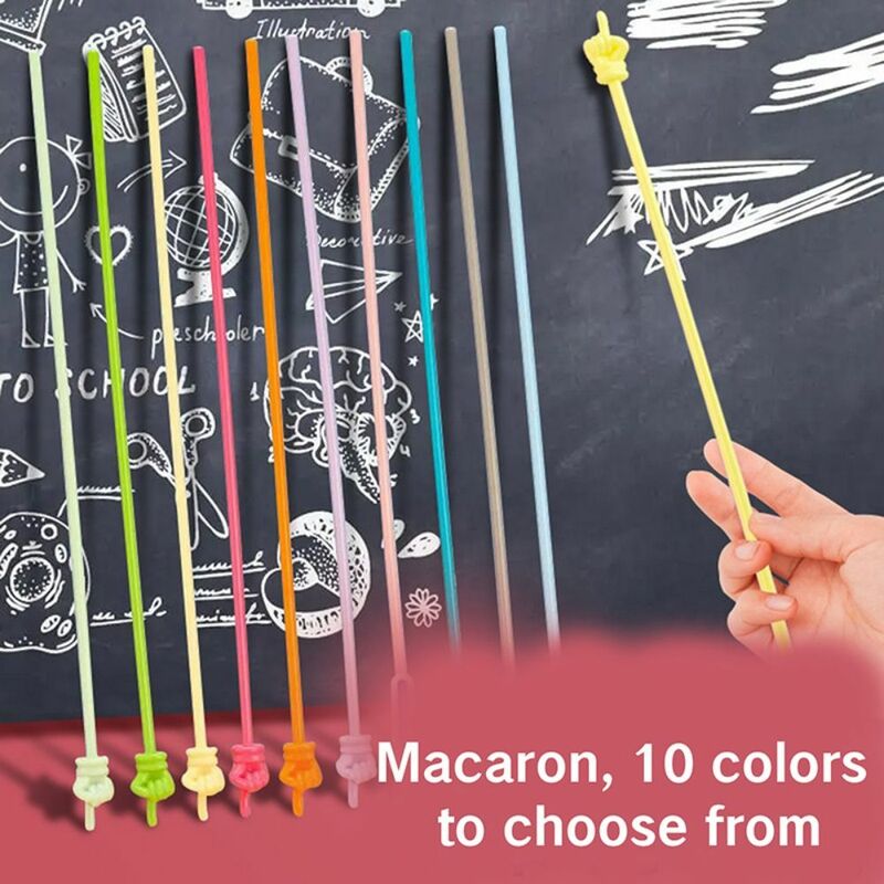 10Pcs/set Bendable Teaching Stick Macaron Smooth No Burrs Finger Reading Stick Colorful Hand Pointers Stick Reading Sticks