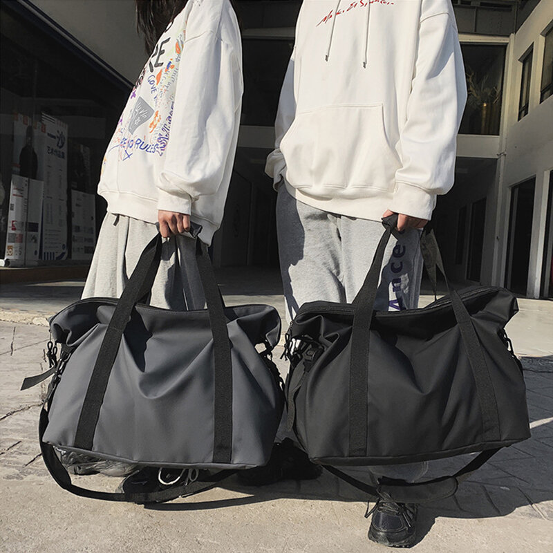 Męskie damskie torebki podróżne o dużej pojemności lekkie Oxford torby bagażowe modne ramię Outdoor Tote wodoodporne sportowe torba na siłownię
