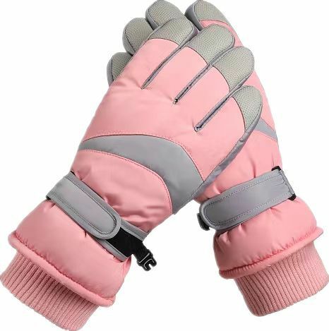 Waterproof ski gloves for men and women cotton adult padded mountain riding warm gloves Outdoor five-finger gloves
