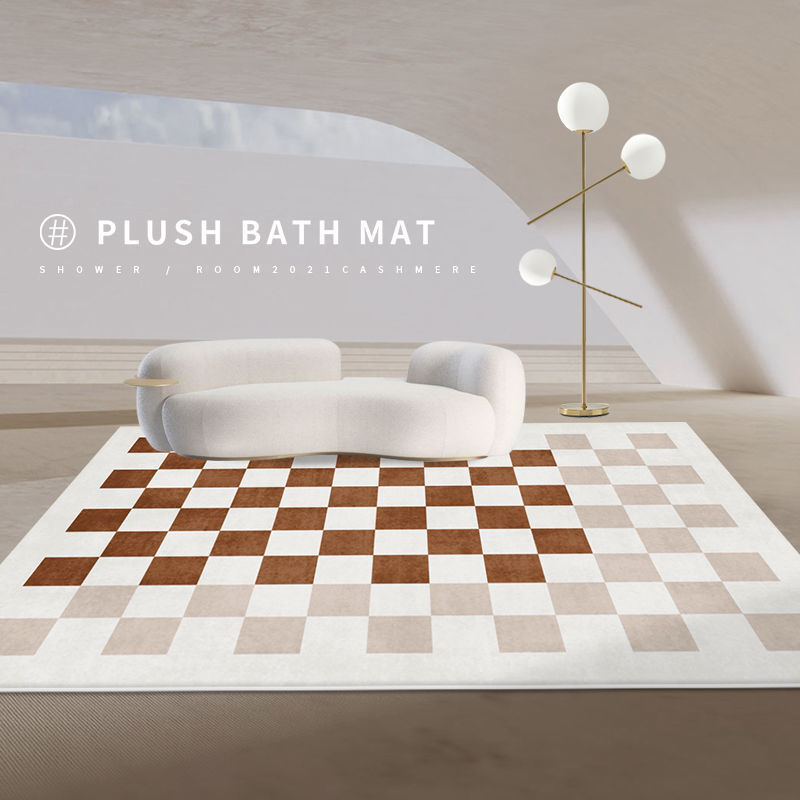 幾何学的なモダンなリビングルームのカーペット,柔らかい緑の床マット,家庭用