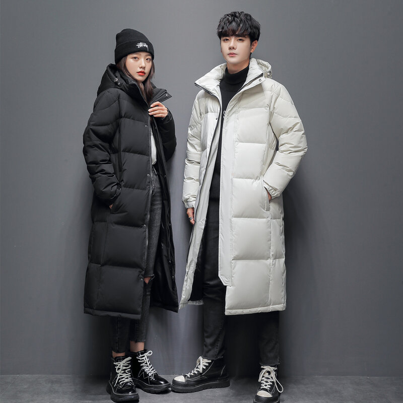 Chaqueta de plumón de pato para hombre y mujer, abrigo largo y ligero, ropa de calle de invierno,-20 °C