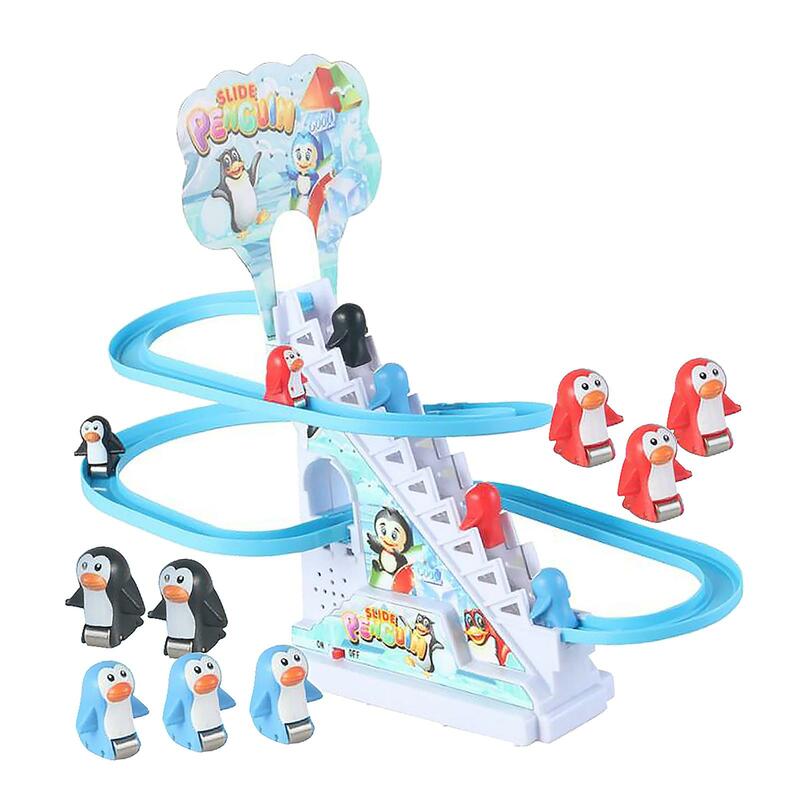 البطريق درج تسلق لعبة مجموعة ، الكهربائية مطاردة سباق المسار لعبة ، متعة البطريق