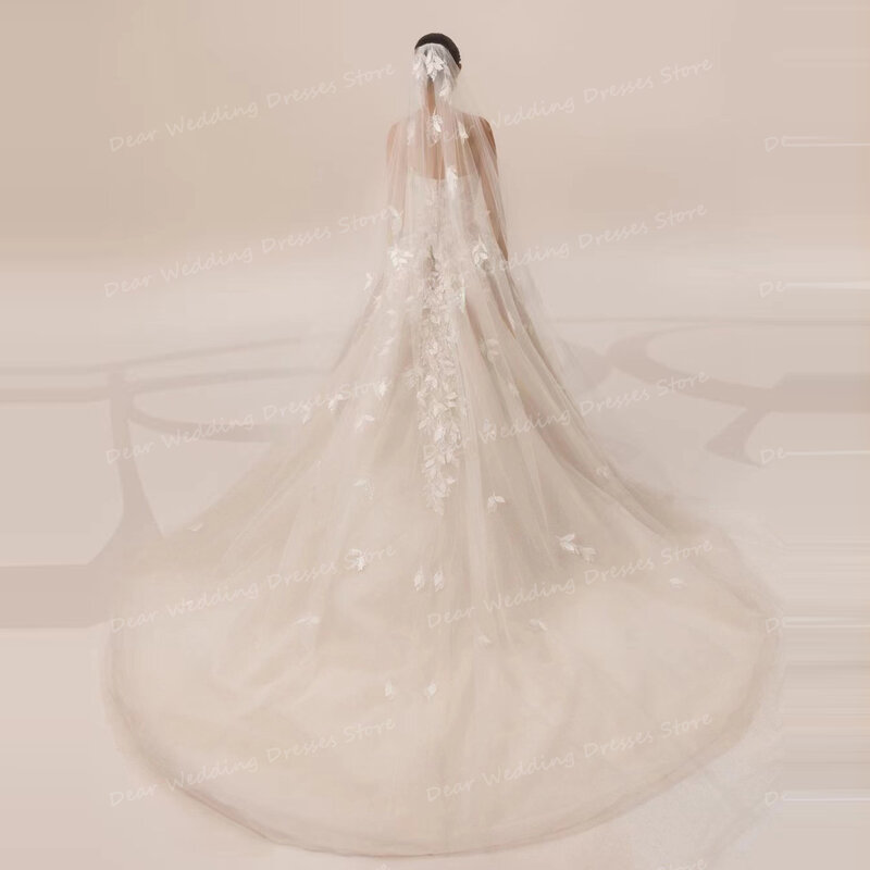 Gaun pernikahan applique A Line 2024 gaun pengantin Backless tanpa lengan seksi wanita gaun pengantin Bohemian gaun Kereta Vestidos Novia