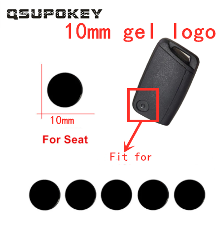QSUPOKEY 50pcs 10mm Car Key Shell Sticker Logo For S-EAT 10MM REMOTE KEYS