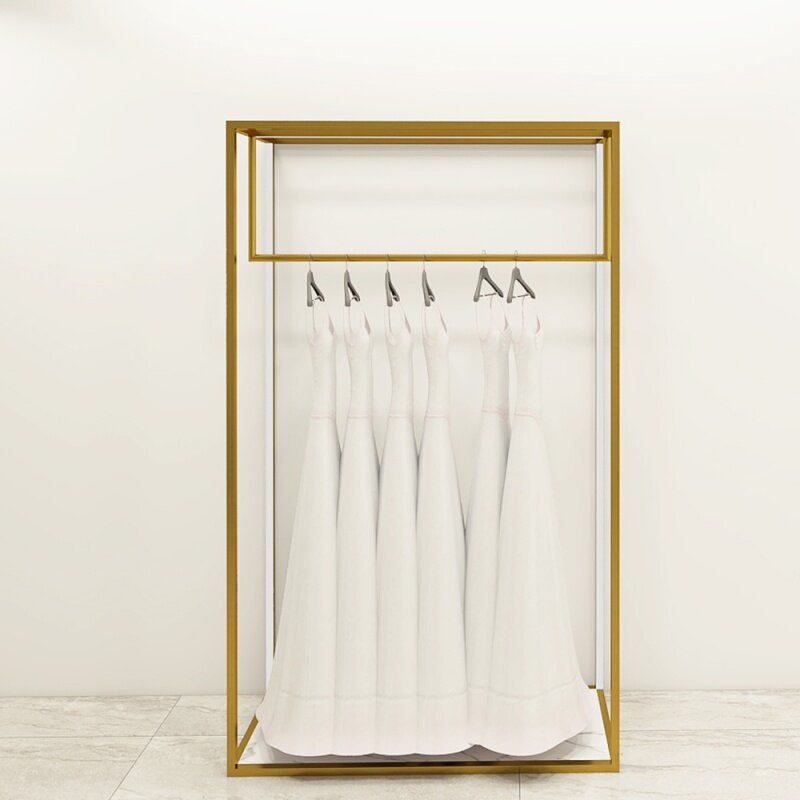 Personalizzato, oro appendiabiti abbigliamento abbigliamento al dettaglio Led scaffale espositore per indumenti mobili per negozi di abbigliamento