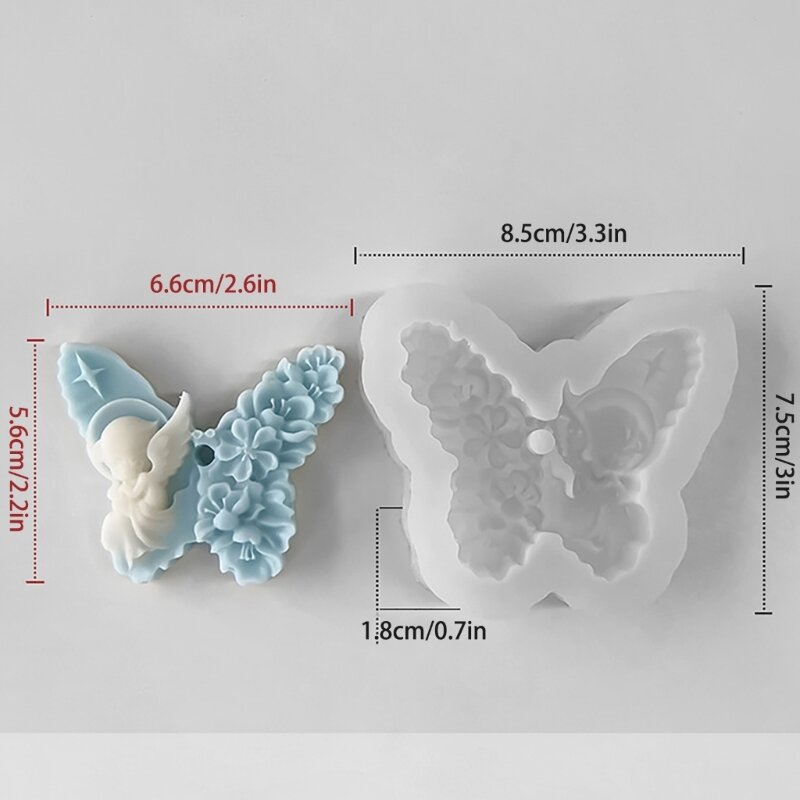 Cetakan Silikon Serbaguna untuk Lilin Aromaterapi Kupu-kupu DIY untuk Hadiah Pesta