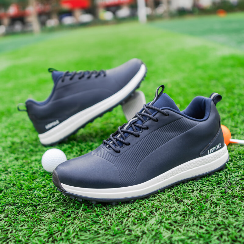 Sapatos de golfe profissional confortáveis para homens, tênis sem espigas, antiderrapante, impermeável, calçado de golfe para caminhada, tamanho grande, 39-48, 2024