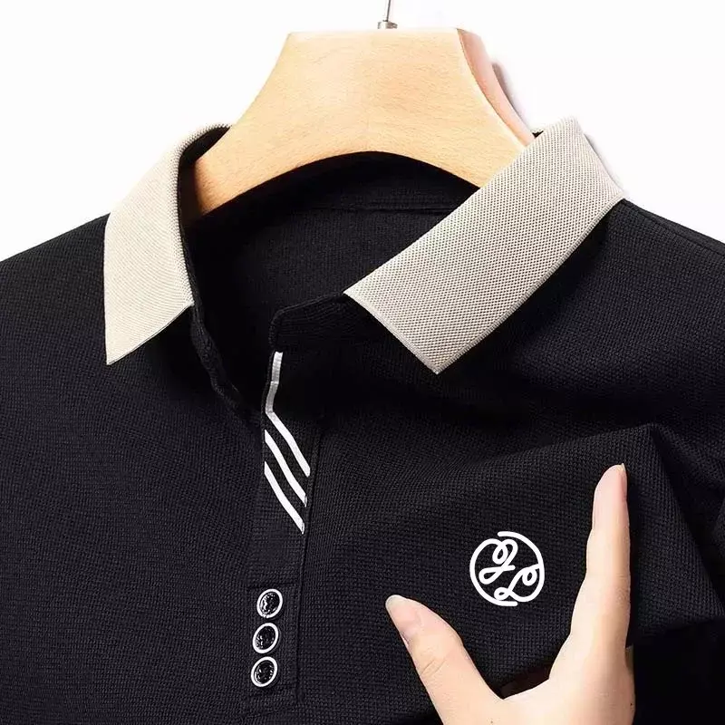 High Quality Spring and Autumn Men's Long Sleeve Polo Shirt Fashion Casual Sports Round Neck Fitness Running Long Sleeve T-shirt