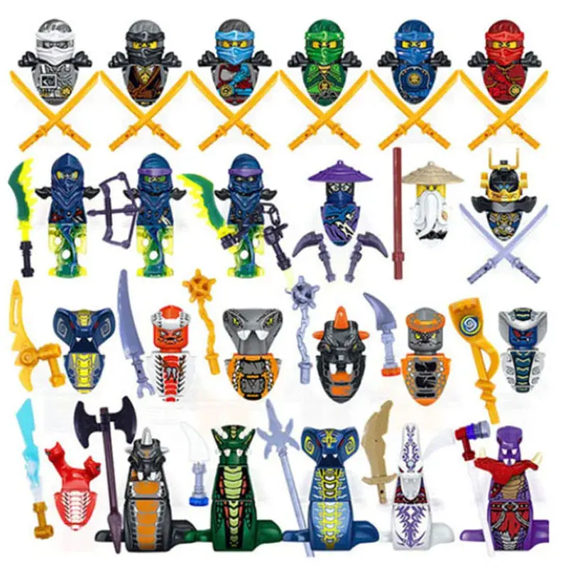 Mini Ninja Motorcycle Action Figures Blocos de Construção, Esqueleto Soldados, Cobras, Guerreiro, Samurai Anime Movie Dolls, Tijolos Brinquedos infantis