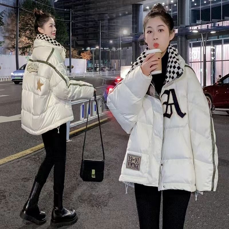 2023 New Women Down Jacket Winter Coat Female Loose Large Size Parkas Warm Thick Short Outwear Fashion Stand Collar Overcoat