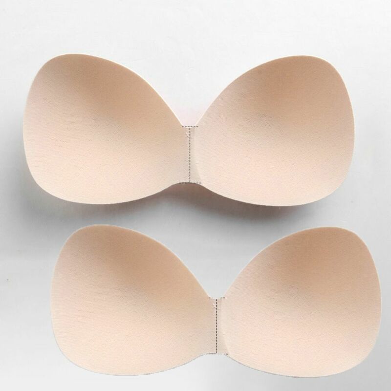 2 Pairs Women Removeable Breast Enhancer Body-fitted Design Bikini Insert Pads Spong Bra Pads Swimsuit Sponge Foam Push Up