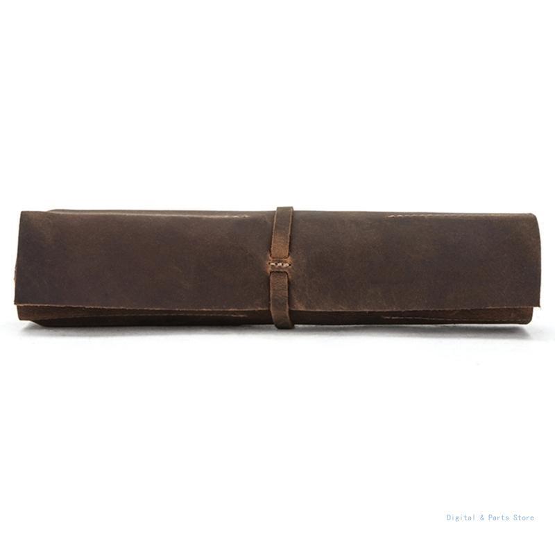 M17F قلم رصاص الرجعية لحقيبة اليدوية جلد طبيعي نشمر القلم الستار حقيبة الحقيبة التفاف حامل القرطاسية اللوازم المدرسية