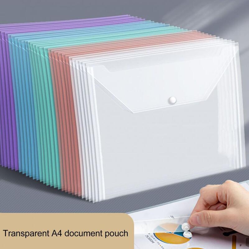 투명 문서 폴더 A4 크기 종이 분류 보관 포켓, 방수 방진, 두꺼운 파일 홀더, 사무실, 5 개