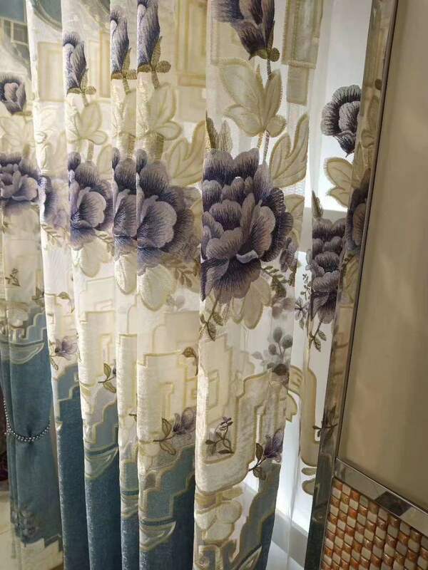 居間と寝室用の小さな透かし彫りカーテン,高品質のレーザー刺繍,ヨーロッパスタイル