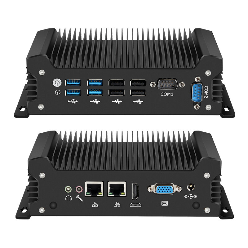 Fanless Industriële Mini Pc I7-1355U 2x Gigabit Ethernet 2x Com Rs232 8x Usb Ondersteuning Wifi 4G Sim Lte Windows Linux