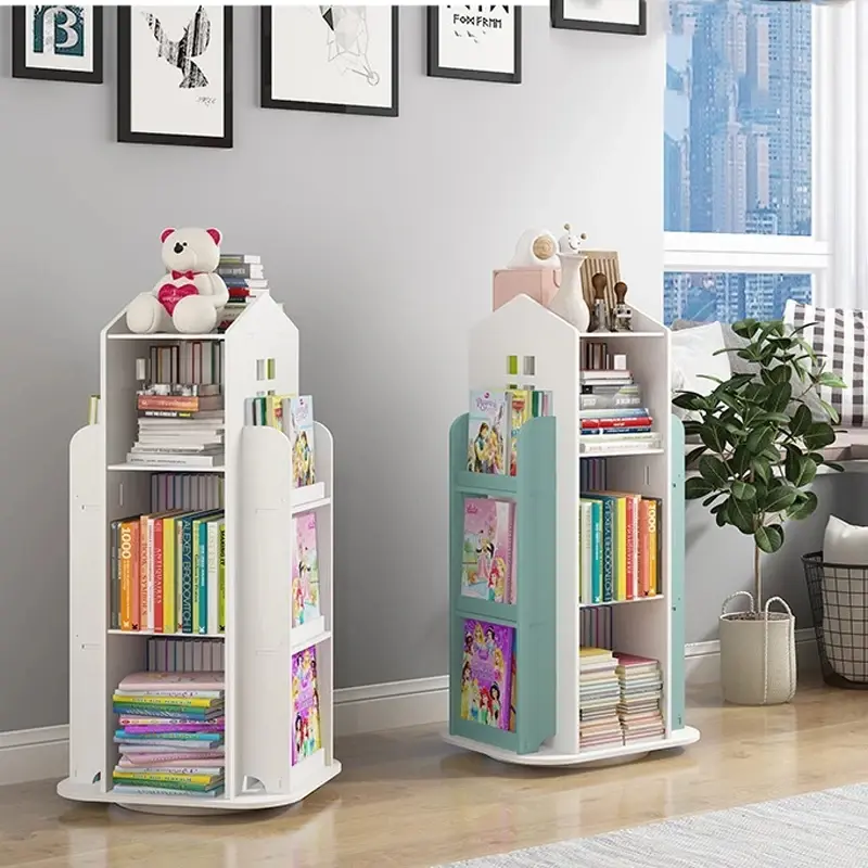 子供の本棚,360 ° 回転,回転,床,シンプル,男の子用,家の本棚,家具,本