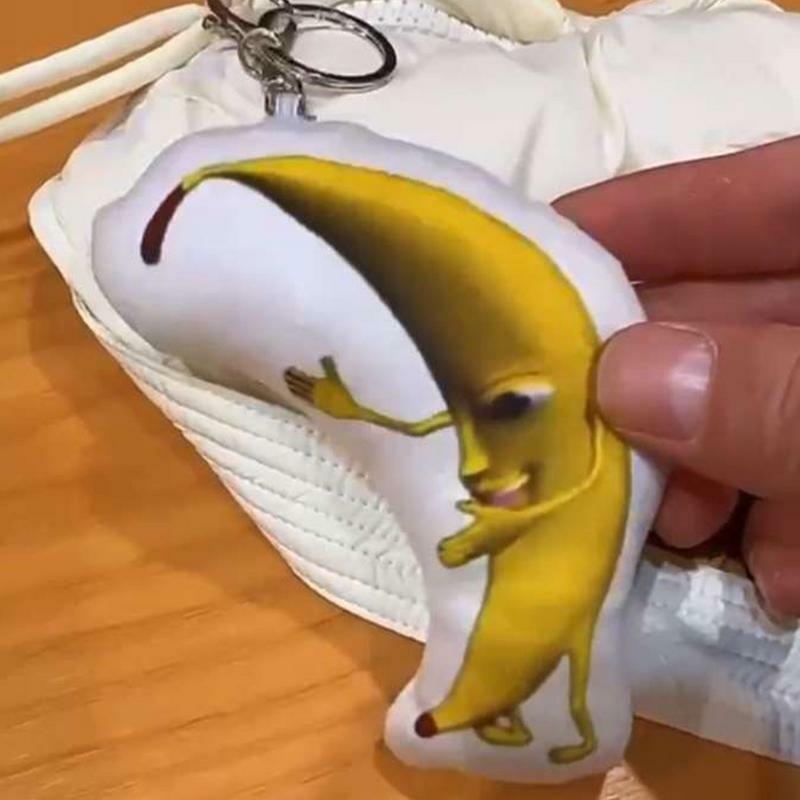 Banana Plush พวงกุญแจกระเป๋าเป้สะพายหลังน่ารักเสน่ห์กระเป๋าตลกจี้กล้วยร้องเพลงพวงกุญแจน่ารักตลกสร้างสรรค์กระเป๋าตุ๊กตาจี้สำหรับ BES