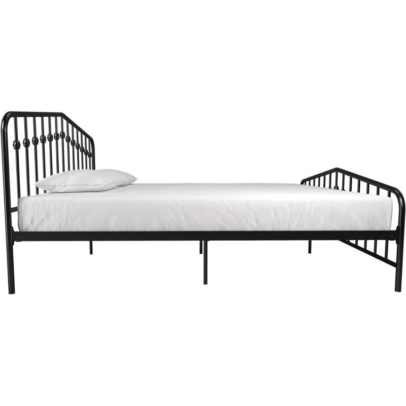 Novogratz metalowe łóżko Bushwick, nowoczesny Design, duży rozmiar-czarny