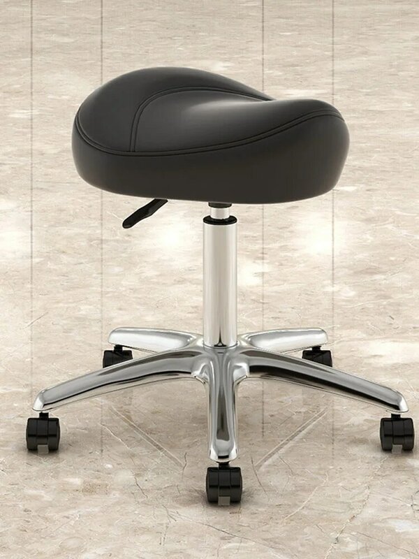 Rotativa Saddle Chair for Beauty Salon, Mobiliário de barbeiro personalizado, cadeira giratória, banco de cabeleireiro e fezes