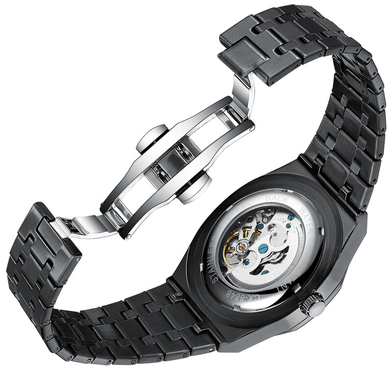 CHENXI Automatic Mens Watches Top Brand Mechanical Tourbillon Wrist Watch Waterproof Business Stainless Steel Sport Mens Watches