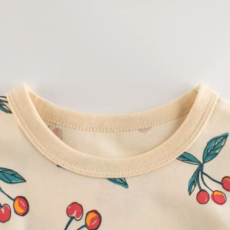 Kaus Anak Perempuan 2-8t Bunga Pakaian Musim Panas Balita Atasan Lengan Pendek Kaus Katun Manis Lucu Pakaian Kaus Anak-anak