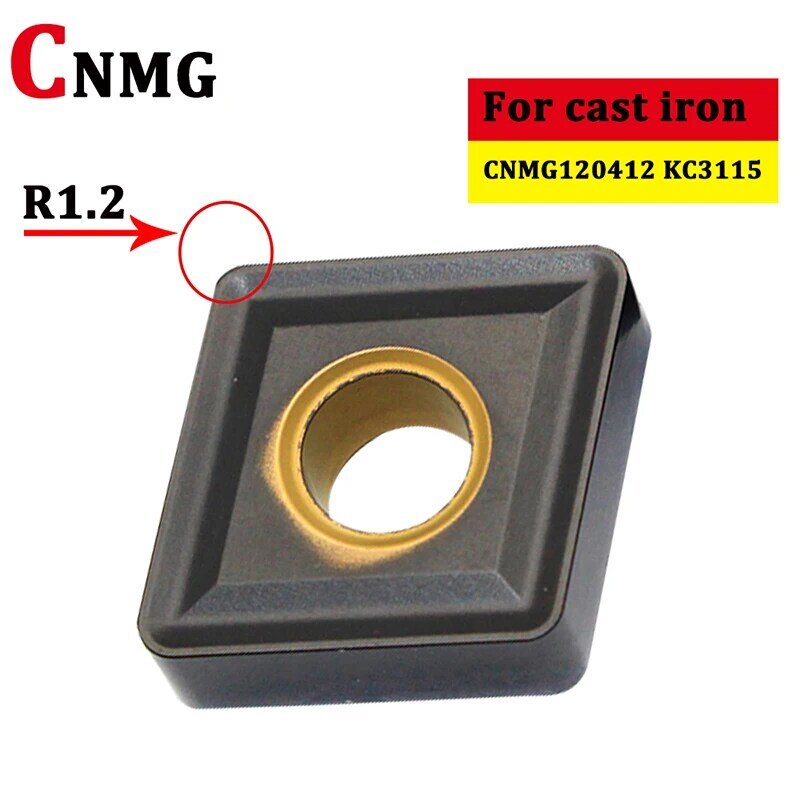Carbide Insert External Turning Tool, Usinagem CNC, Corte CNMG, Ferramentas De Torno De Ferro Fundido, CNMG120412, KC3115