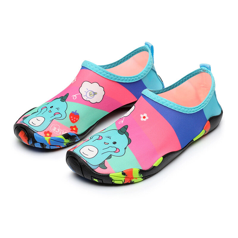 Sepatu kets anak laki-laki dan perempuan, sepatu renang selam Air pantai Aqua rumah sandal sepatu datar antiselip