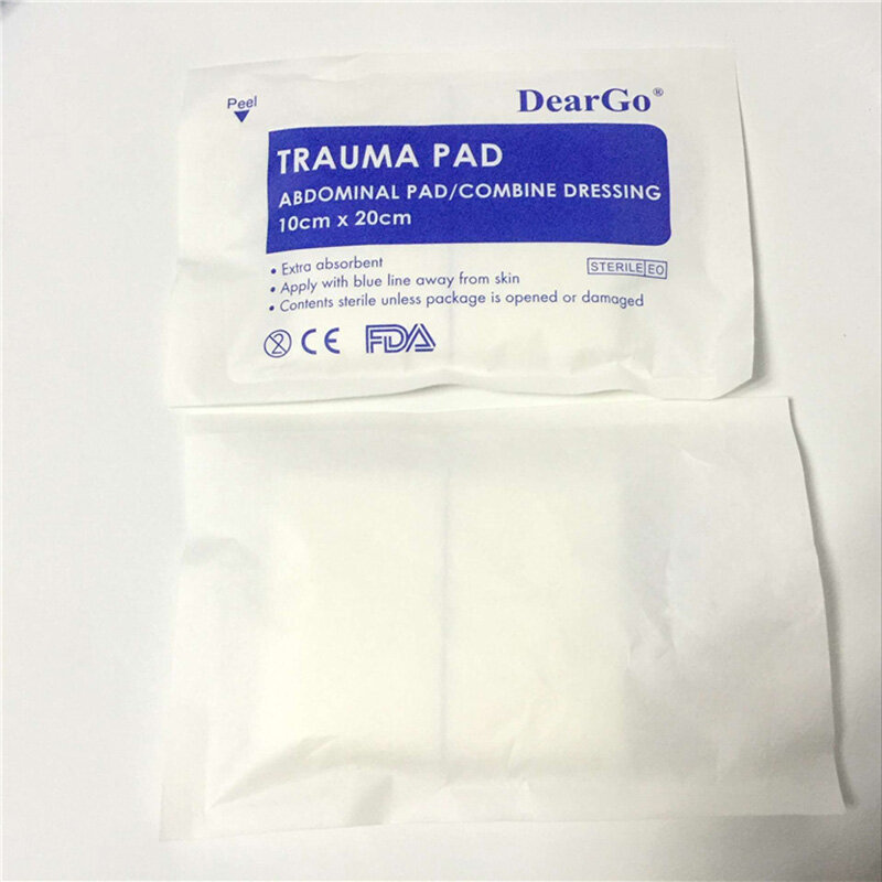 10Pcs 10x20cm Medical Sterile Abdominal Pad Combine Dressing Trauma Pad For Wound Hemostatic Extra Absorbent First Aid