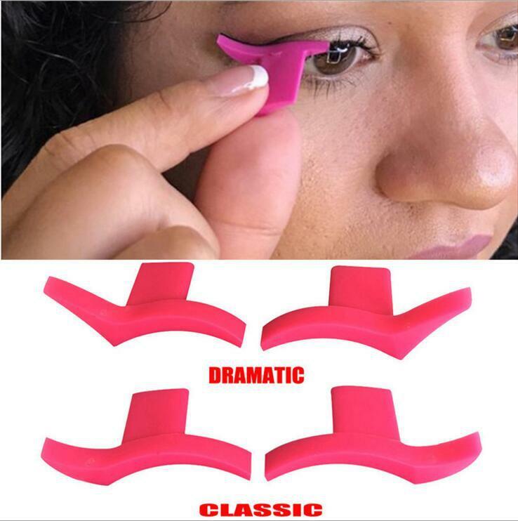 อายไลเนอร์แม่แบบซิลิโคน Eye แต่งหน้า Stencils Eyelash Baffle โล่มาสคาร่า Applicator แผ่น Eyebrow Eyeliner Shaping เครื่องมือ