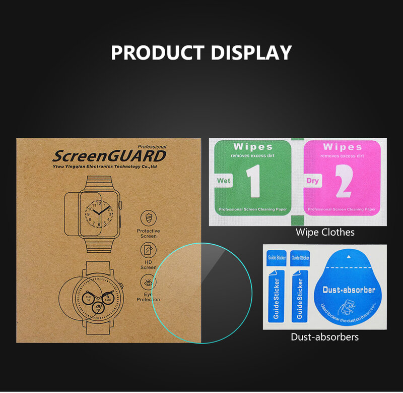 Film de protection d'écran rond en verre pour montres intelligentes, diamètre du film 23mm, 24mm, 25mm, 26mm, 27mm, 28mm, 29mm, 30mm, 31mm, 32mm, 33mm, 34mm, 35mm, Guatemala