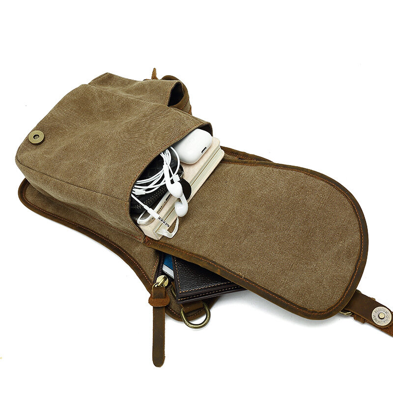 Chikage borsa da gamba da ciclismo all'aperto multifunzione borsa a tracolla Casual moda in tela da uomo marsupio portatile di grande capacità