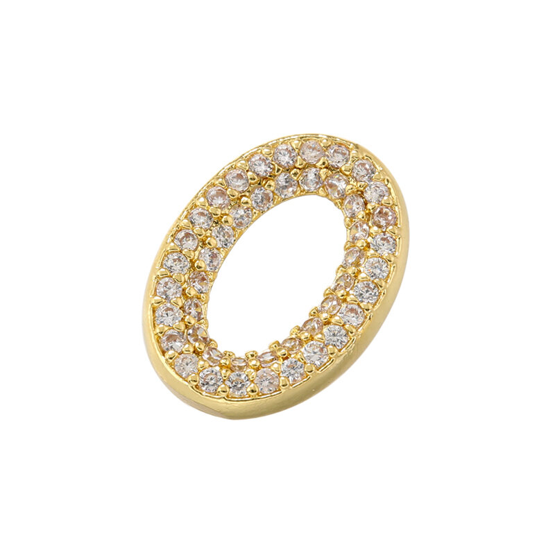 ZHUKOU الذهب اللون موصل للنساء مجوهرات يدوية الصنع بسيطة زركون البيضاوي connctor السنانير اكسسوارات المواد VS534