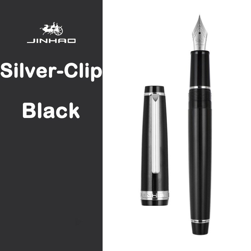 JINHAO 82 Fountain Pen Spin Silver Clip EF F M Nib Business Office School Supplies Ink Pens Korean Stationary Pens for Writing