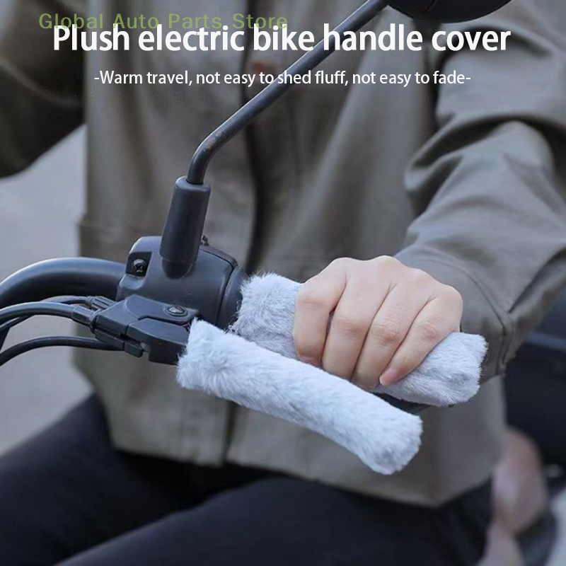 Pelúcia Grip Motocicleta Handle Cover, Luvas quentes grossas, Universal Scooters Hand Warmer, Inverno