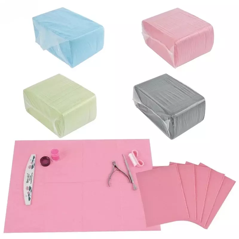 20pcs Nail Polish Disposable Hand Cushion Holder Tablecloth Lint Paper Pad Nails Art Cleaning Hand Mat Napkin Manicure Tools