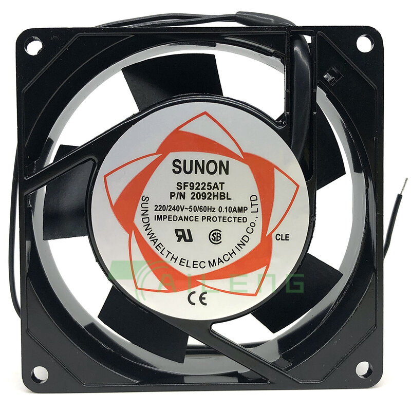 Ventilador de refrigeração para Sunon, Novo, SF9225AT, P/N, 2092HBL, 220/240V, 0.1AMP, 12cm, 92x92x25mm
