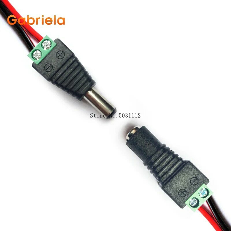 10PCS male female DC Power plug 5.5 x 2.1MM 5.5*2.5MM 12V 24V Jack Adapter Connector Plug suitable for CCTV camera