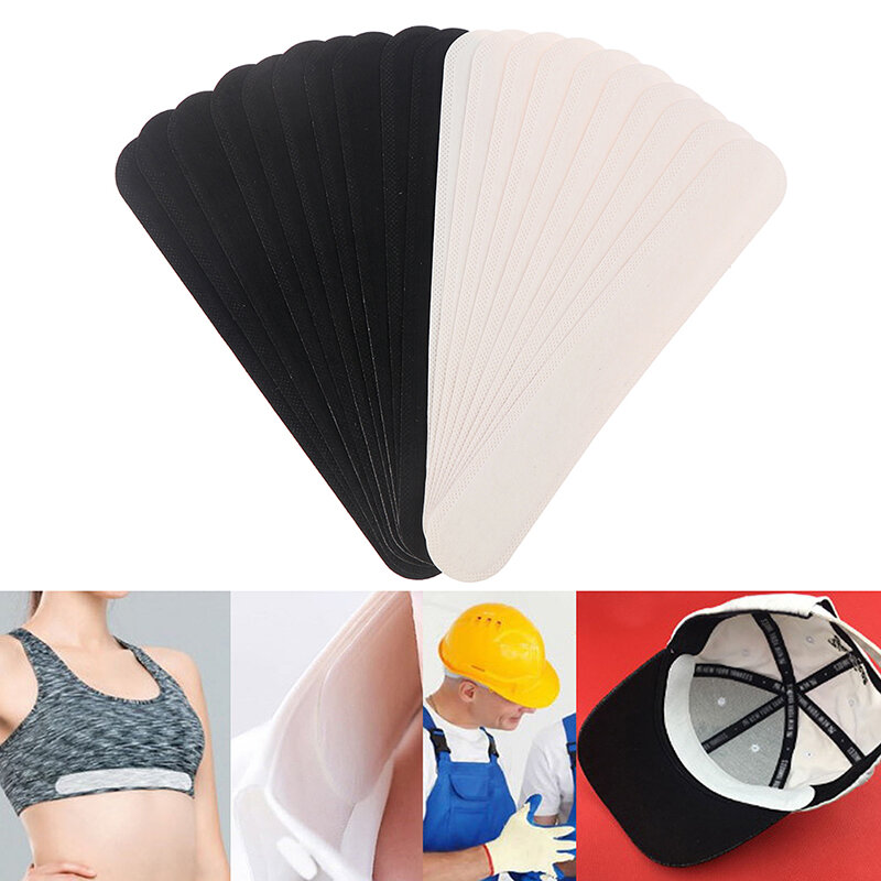 Bandas protectoras de sudor para sombrero, cinta protectora de forro, tamaño reductor, paquete de 20